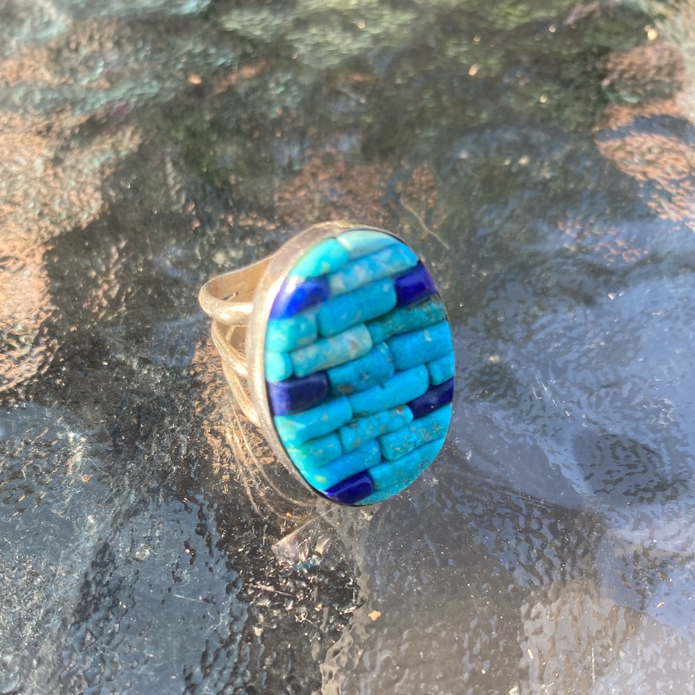 Blue stone ring - Picture 2 of 2